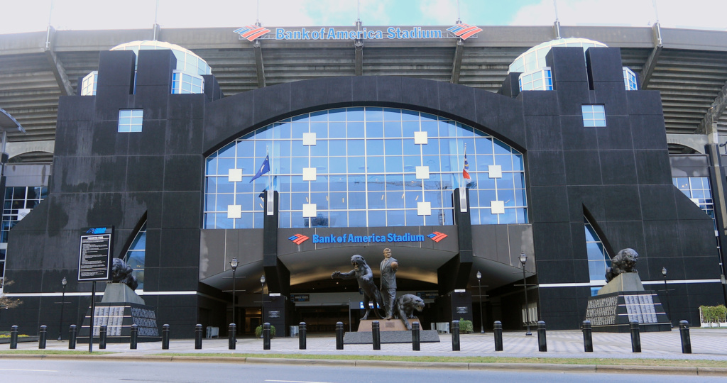 CHARLOTTE, NORTH CAROLINA/UNITED STATES- JANUARY 10: A Scene of Bank of America Stadium in Charlotte, North Carolina on [January 10, 2020] in [Charlotte]