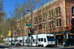 Downtown San Jose - 3rd ave showing vta light rail