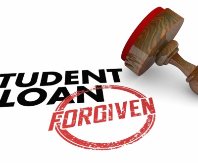 Student Loan Forgiven Stamp Word Debt Forgiveness 3d Illustration